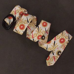 J. Crew white paisley tie belt